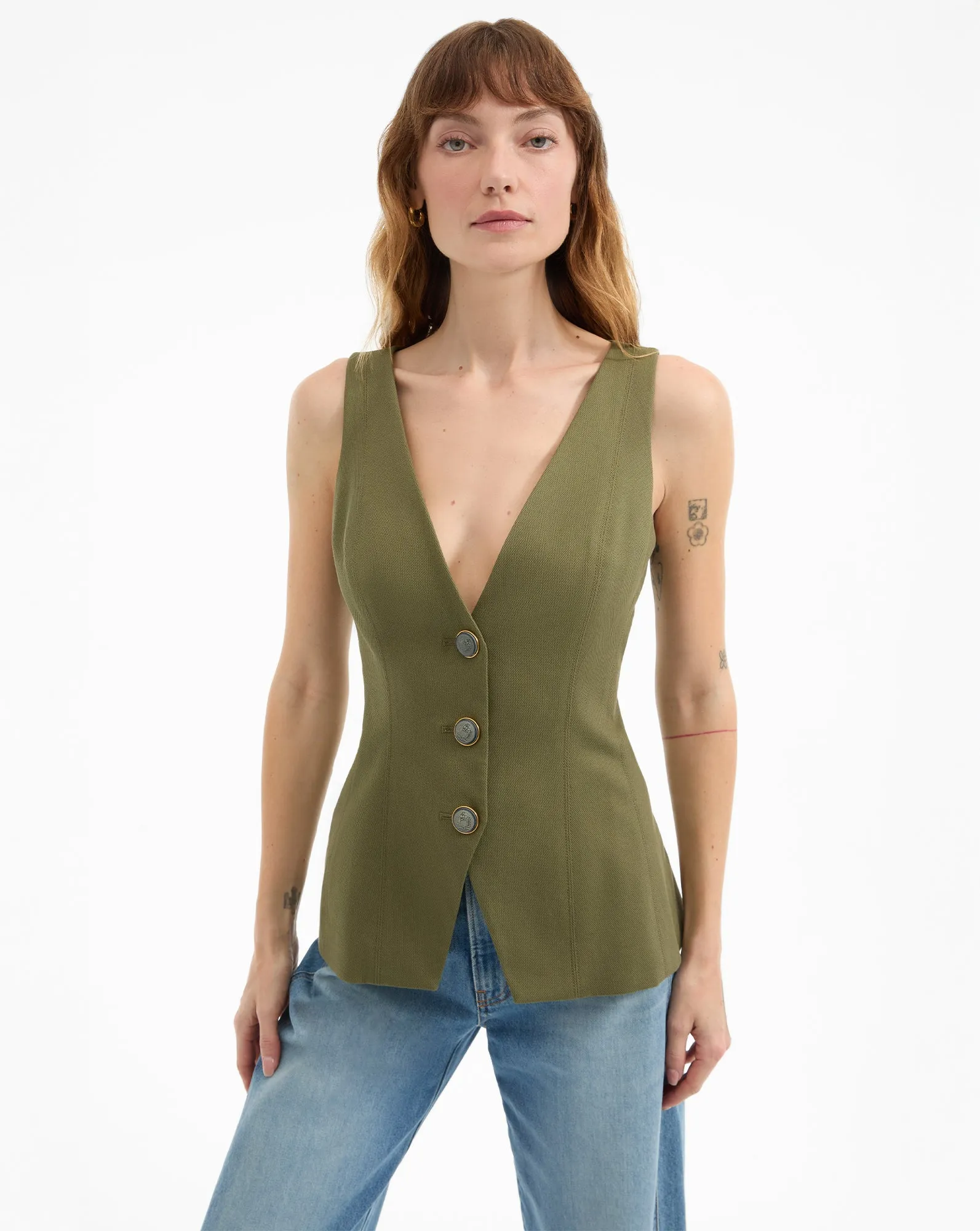 Avalina Button-Up Vest sold by Veronica Beard product image thumbnail 2