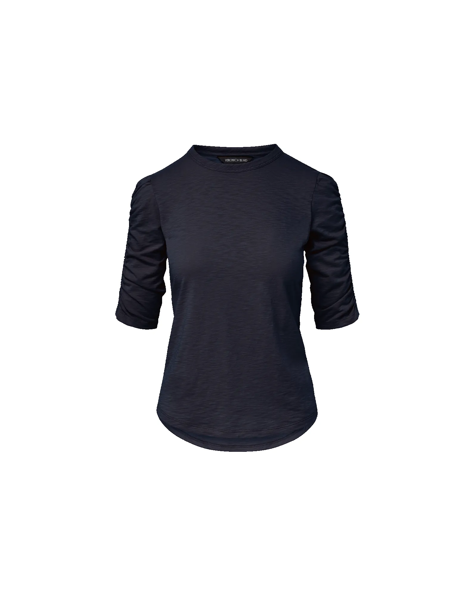 Waldorf Ruched-Sleeve Slub T-Shirt sold by Veronica Beard product image thumbnail 5