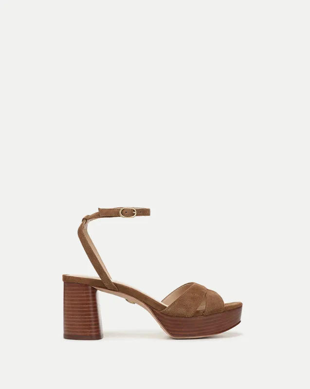 Drina Platform Block-Heel Sandal made by Veronica Beard