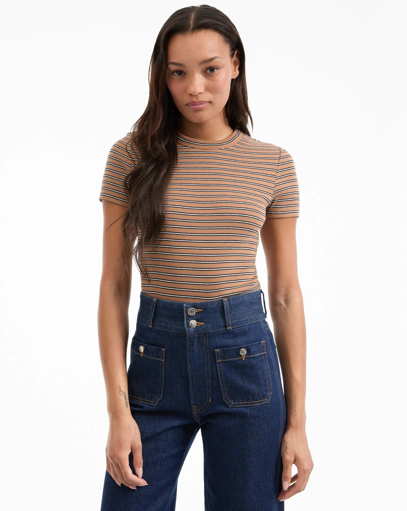 Pruitt Striped Ribbed T-Shirt sold by Veronica Beard