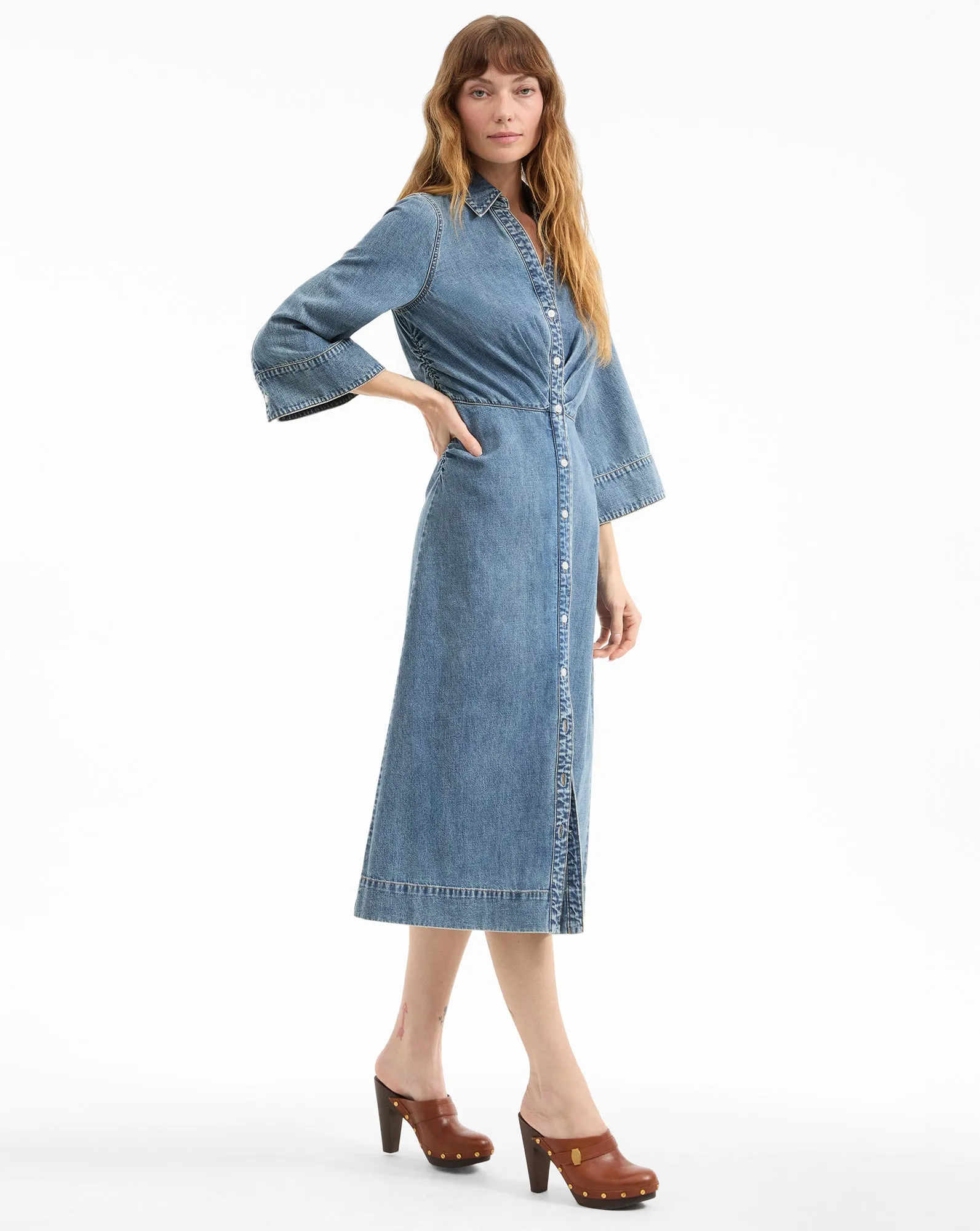 Haydon Denim Midi Shirtdress sold by Veronica Beard product image thumbnail 2