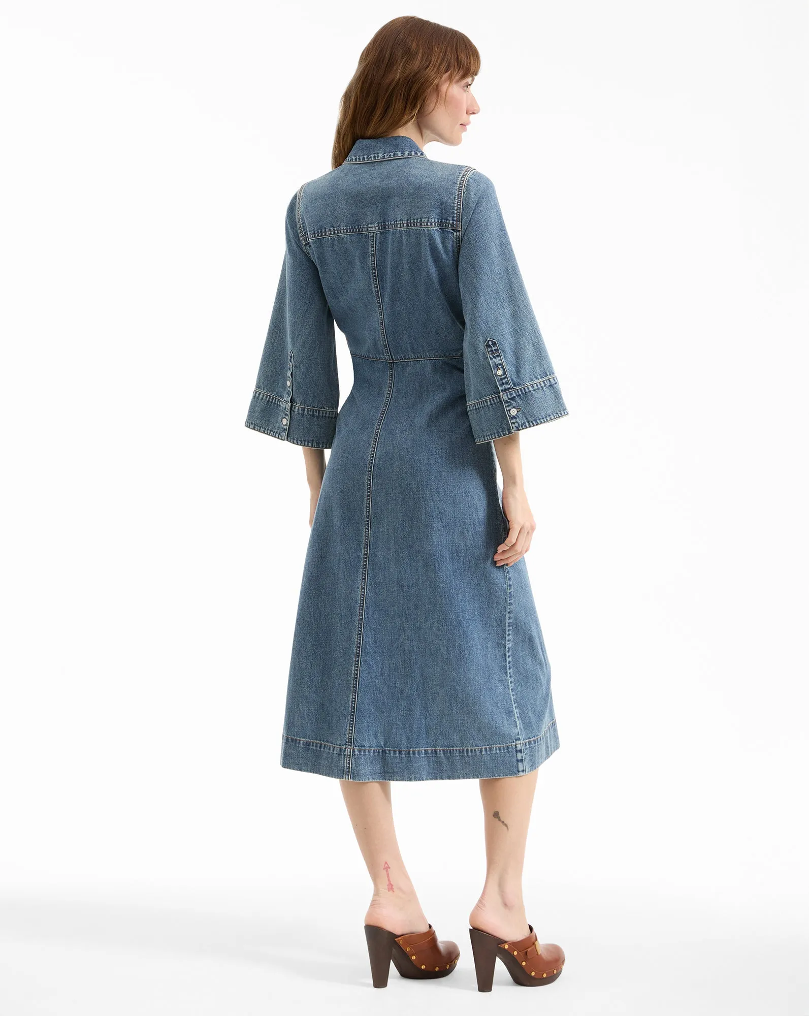 Haydon Denim Midi Shirtdress sold by Veronica Beard product image thumbnail 4