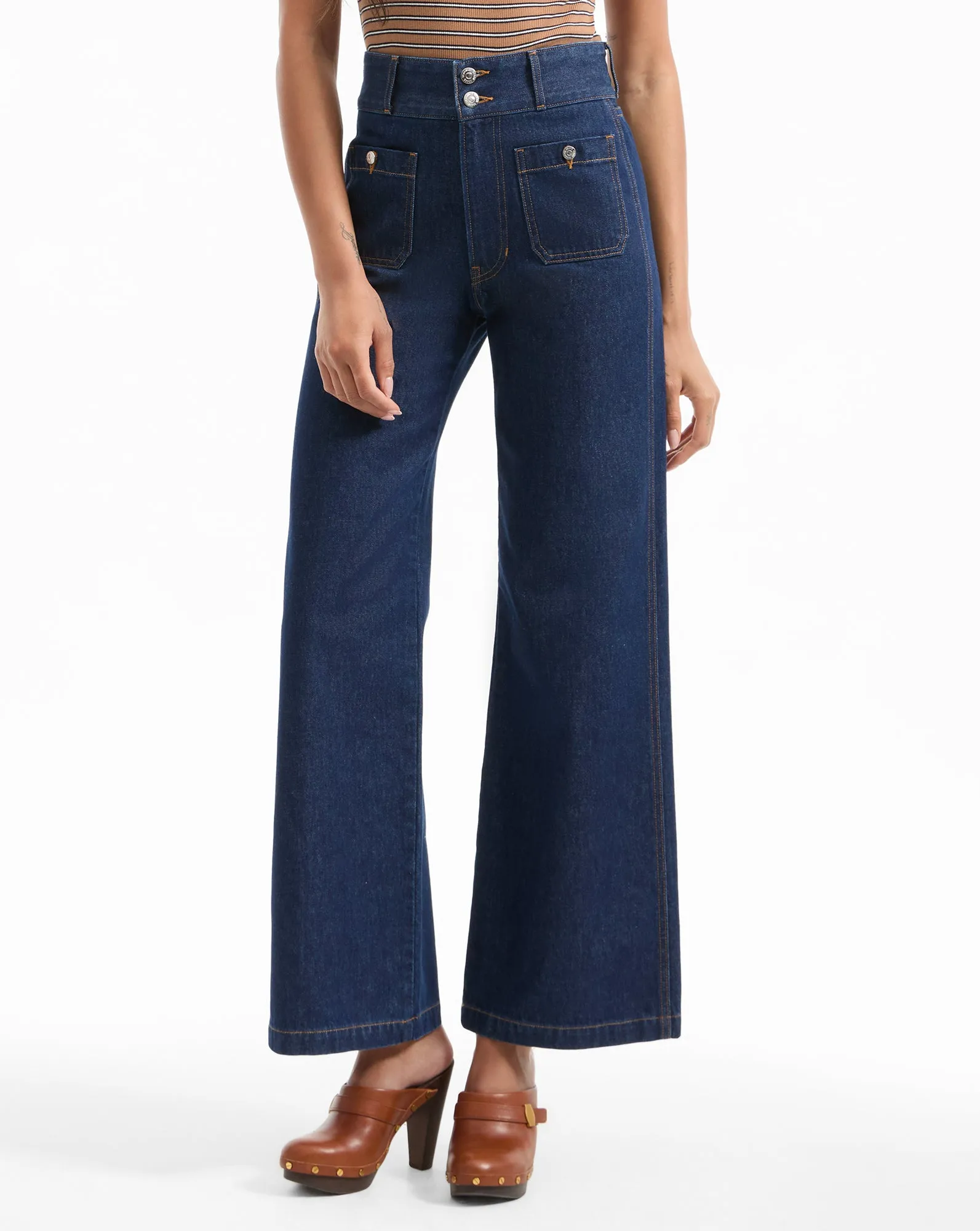Taylor Patch-Pocket Wide-Leg Jean sold by Veronica Beard product image thumbnail 2
