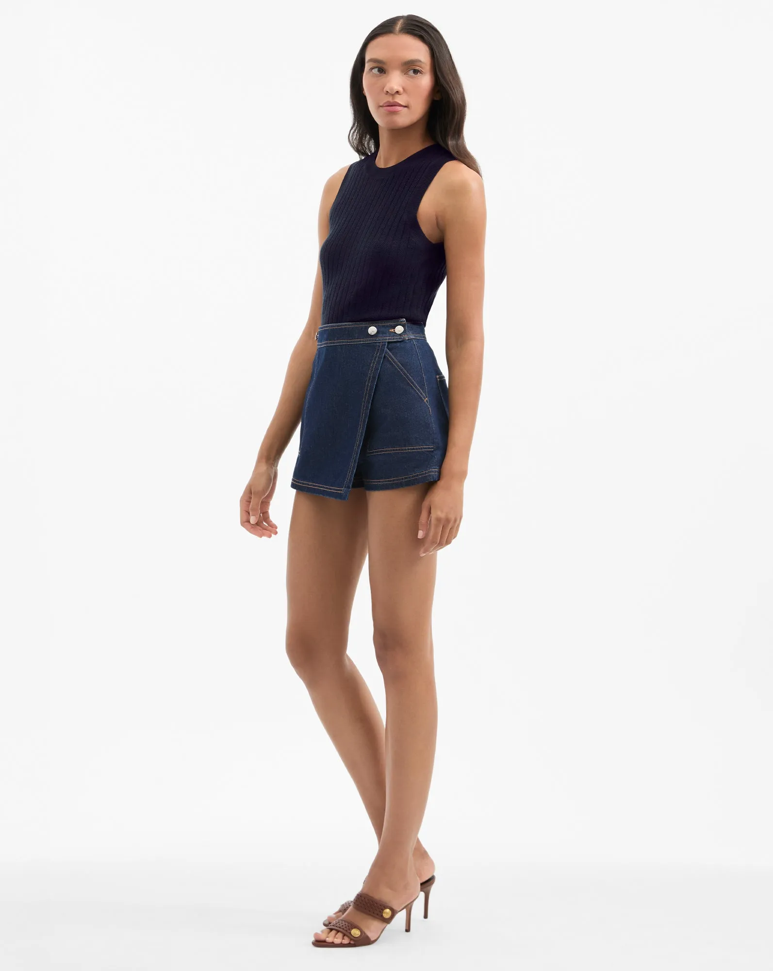 Winslet Denim Skort sold by Veronica Beard product image thumbnail 3