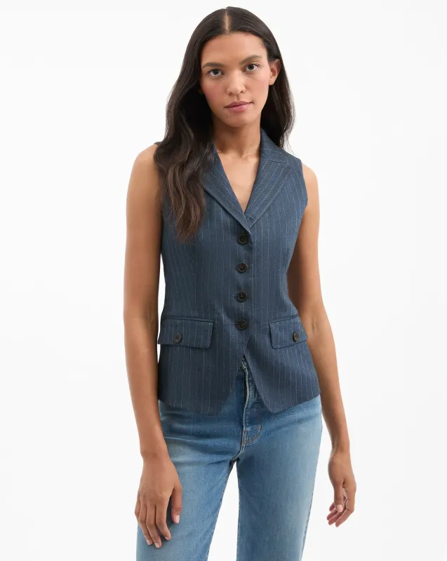 Benny Pinstripe Vest sold by Veronica Beard