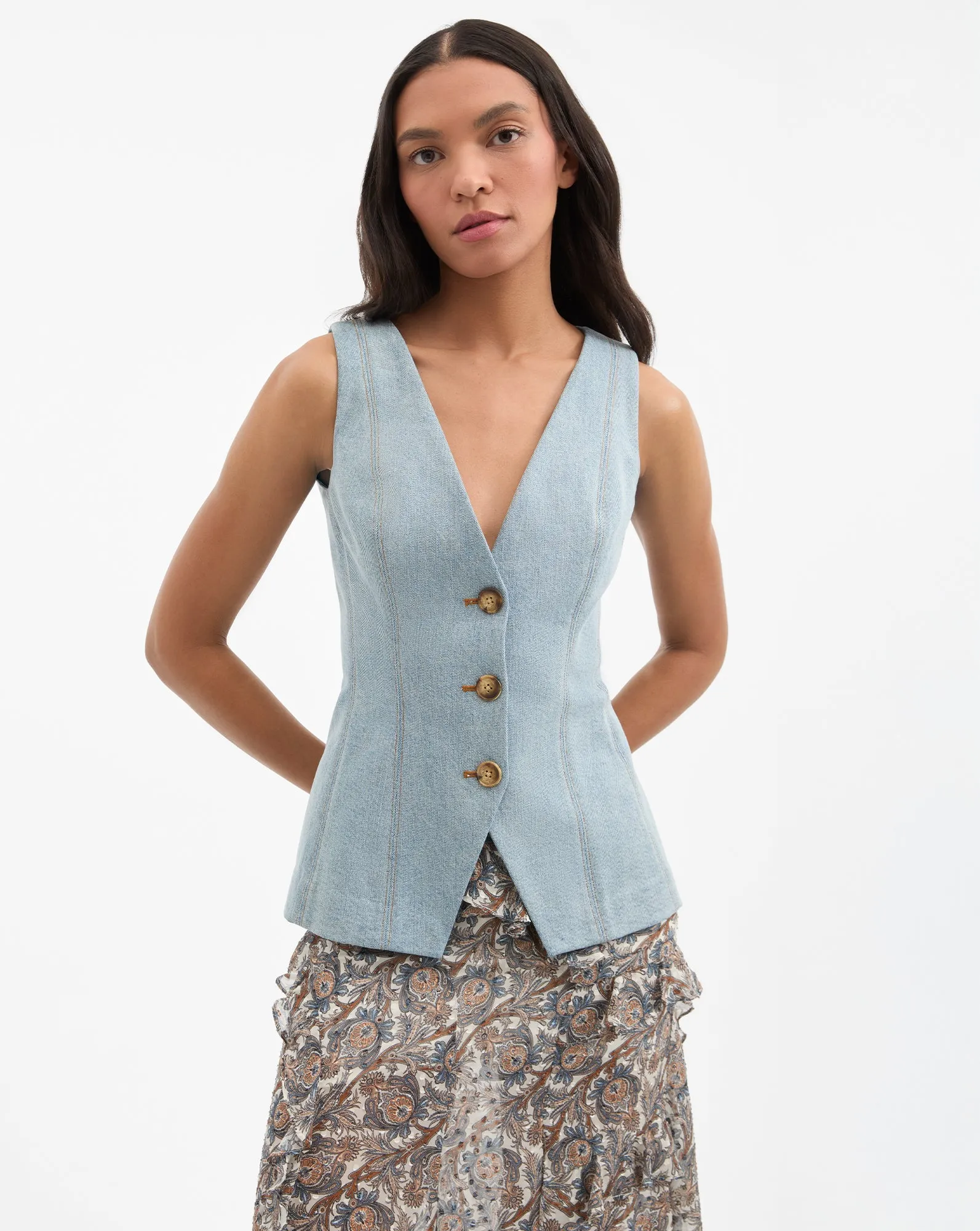 Avalina Denim Vest sold by Veronica Beard