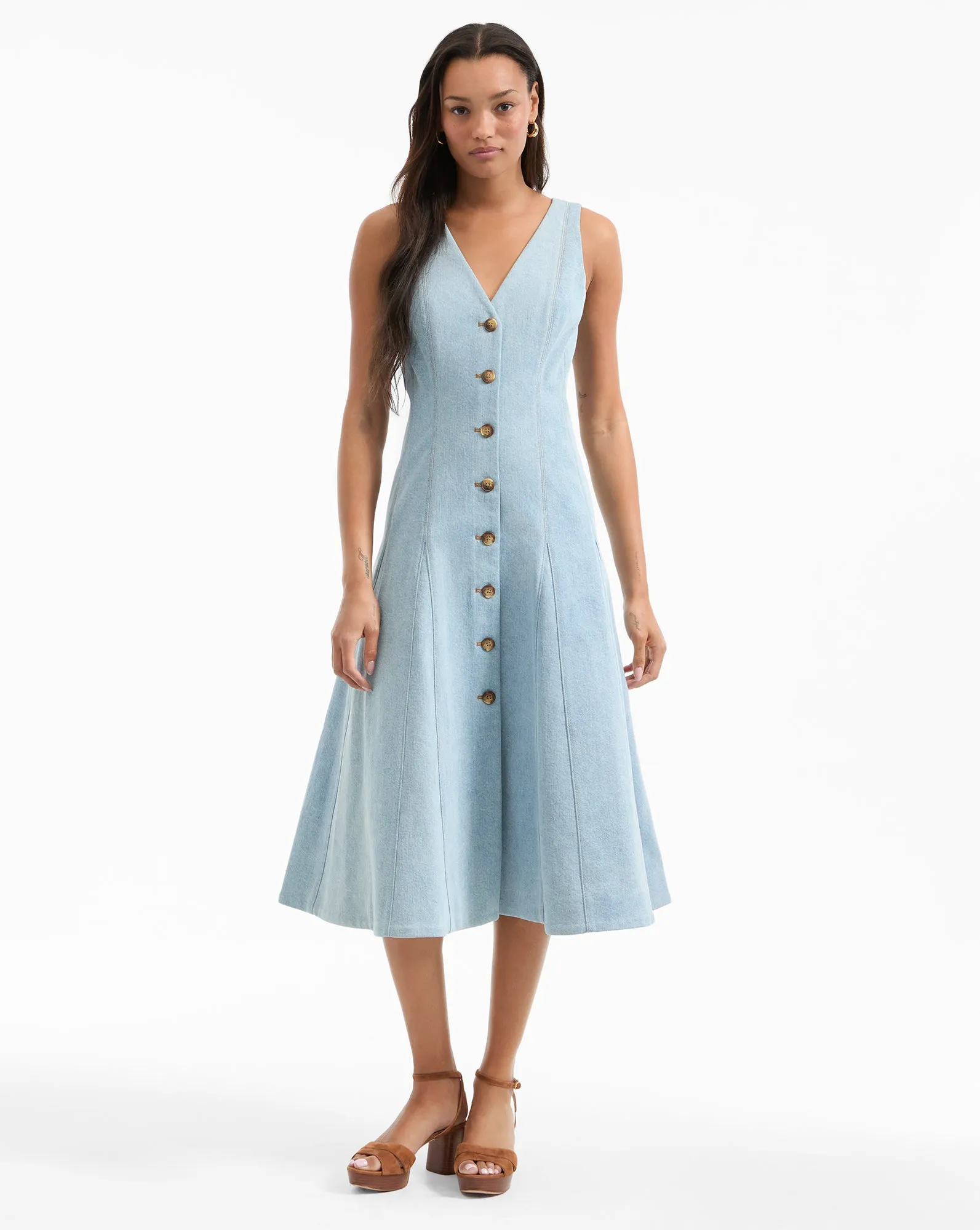 Lou Pleated Midi Dress sold by Veronica Beard