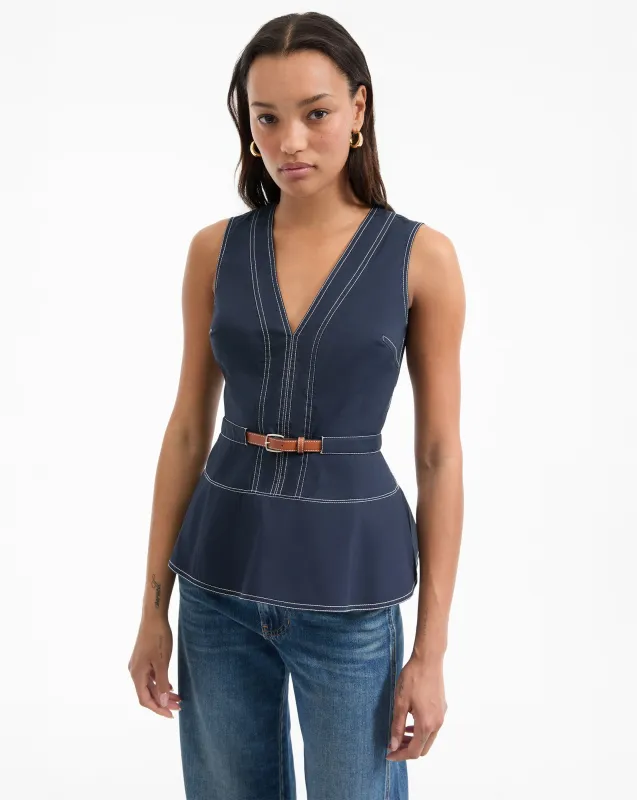 Nickleby Belted Top sold by Veronica Beard