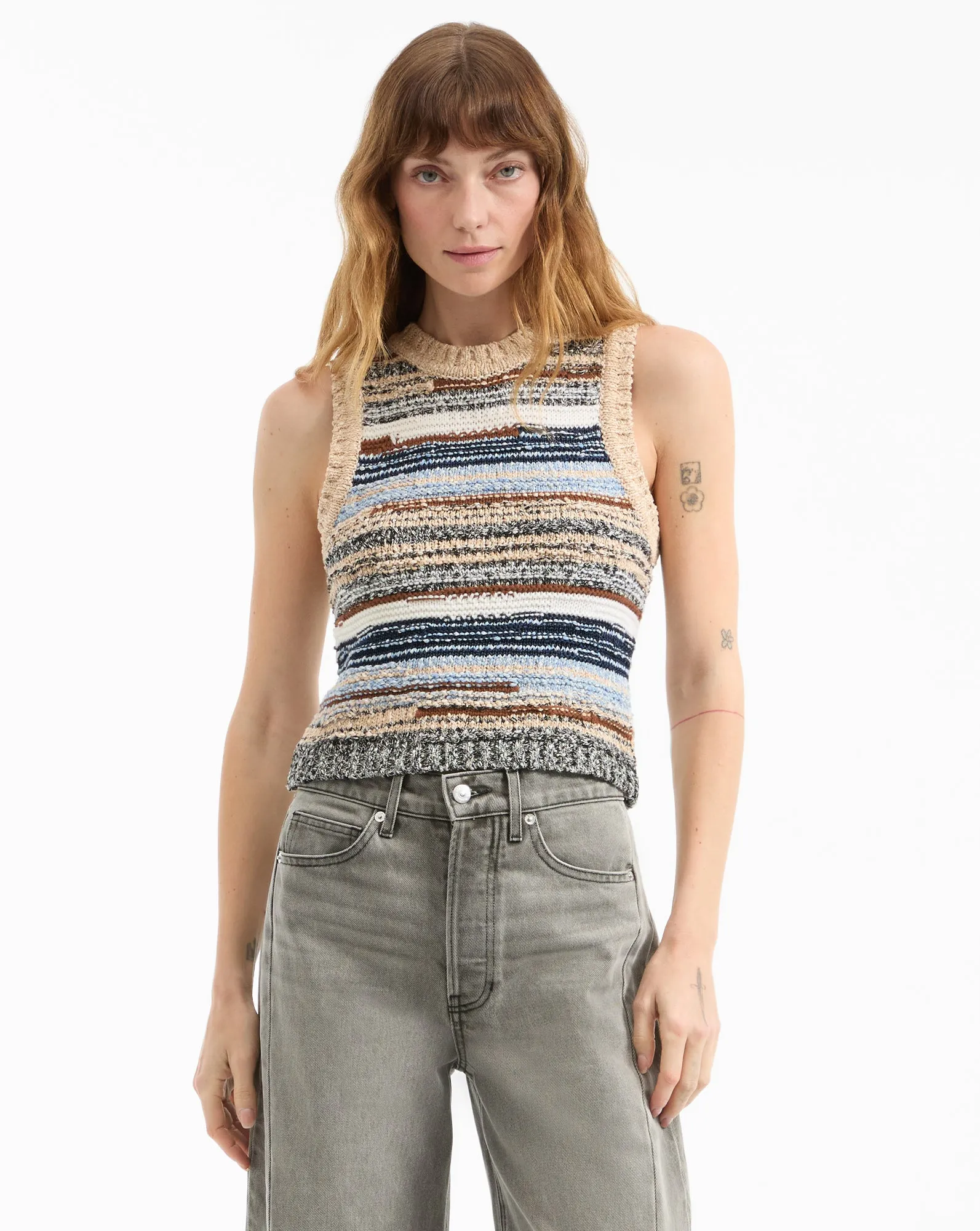 Jerrel Wool-Blend Cropped Tank Top sold by Veronica Beard