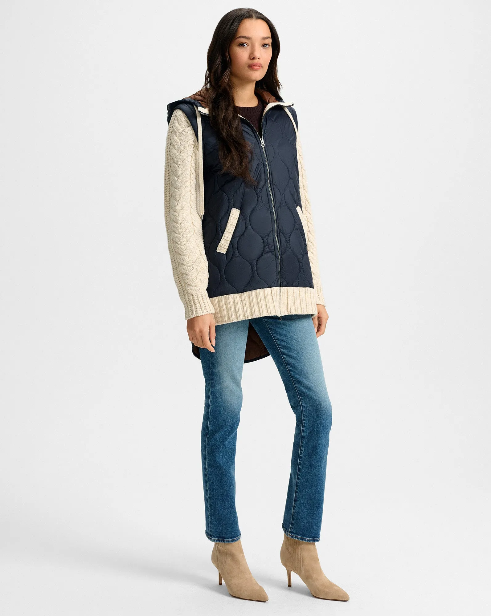 Barrows Knit-Sleeve Quilted Jacket sold by Veronica Beard product image thumbnail 2