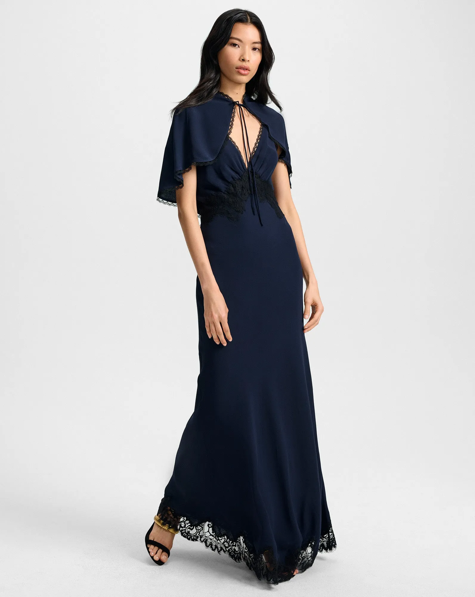 Muriel Lace-Trim Maxi Dress sold by Veronica Beard