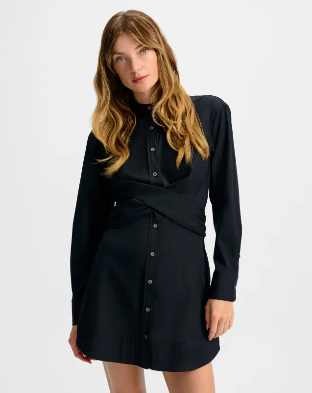 Ellers Mini Wrap Shirtdress sold by Veronica Beard