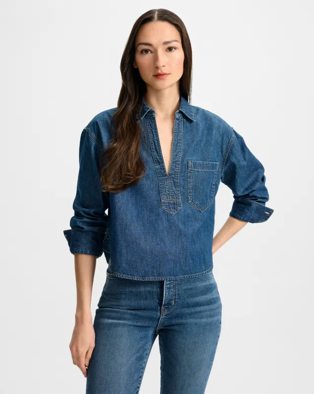 Khai Denim Blouse sold by Veronica Beard