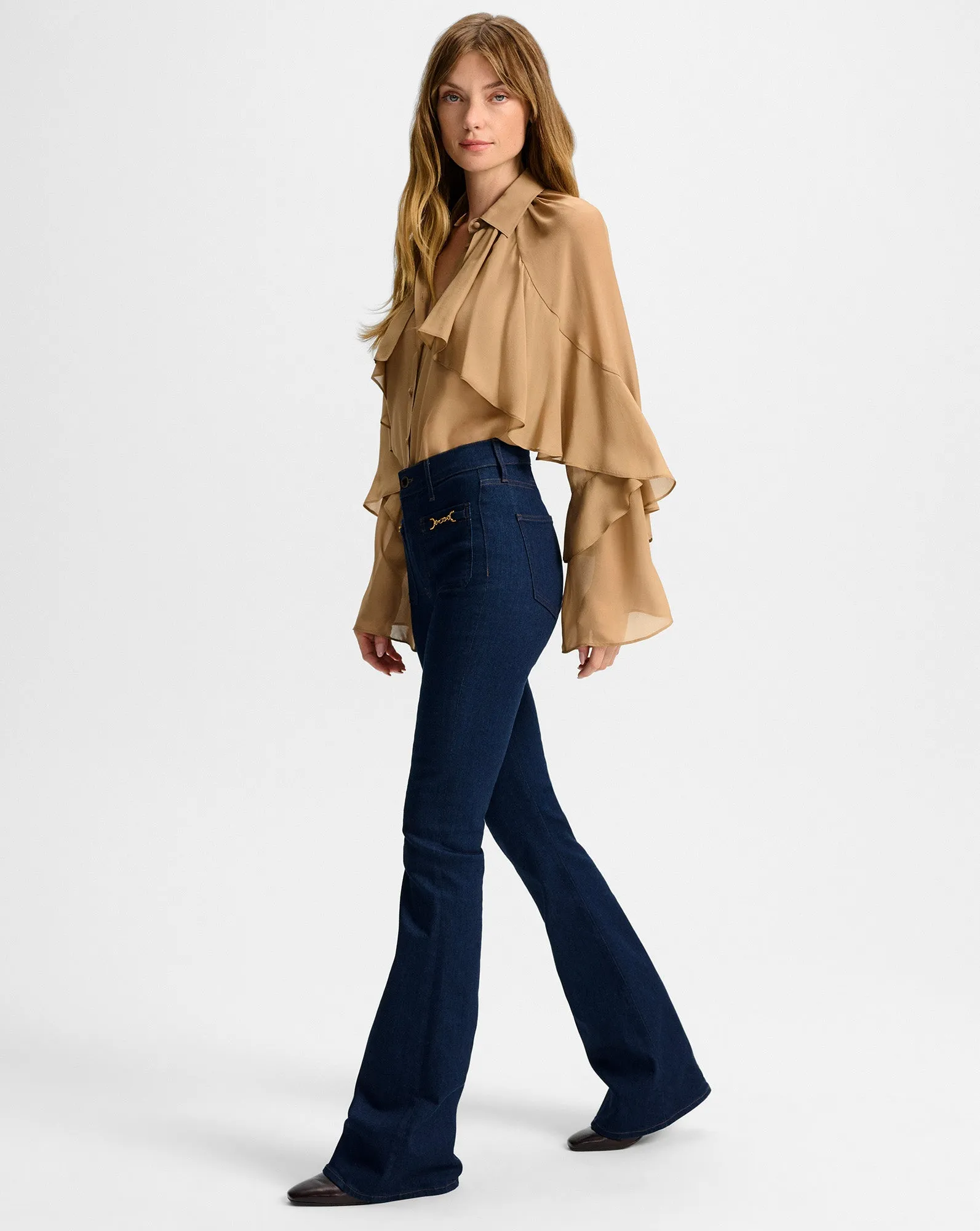 Beverly Chain-Pocket Skinny-Flare Jean sold by Veronica Beard product image thumbnail 3