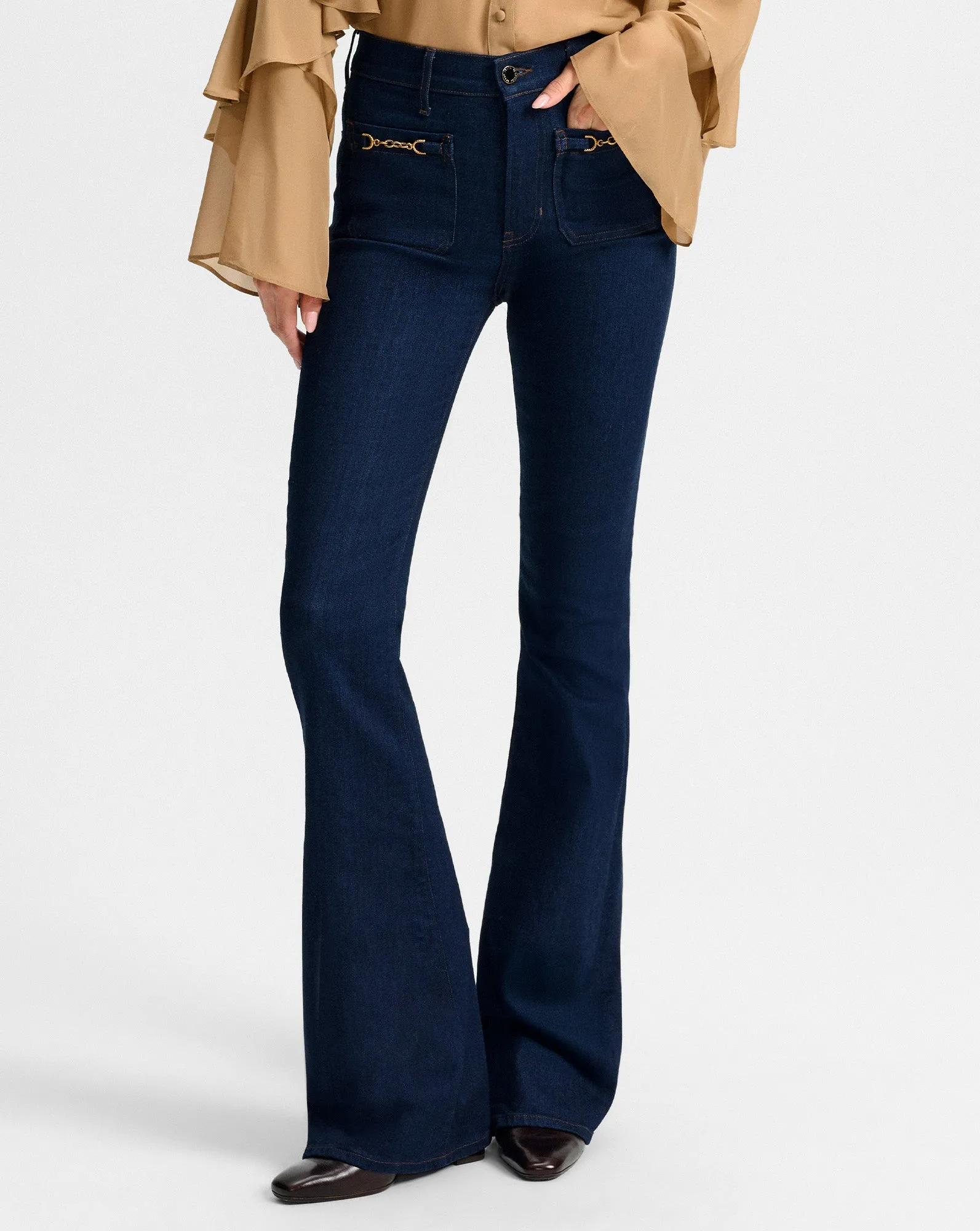 Beverly Chain-Pocket Skinny-Flare Jean sold by Veronica Beard product image thumbnail 2