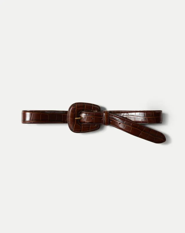 Elsy Leather-Buckle Belt sold by Veronica Beard