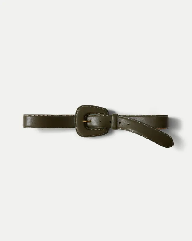 Elsy Leather-Buckle Belt sold by Veronica Beard