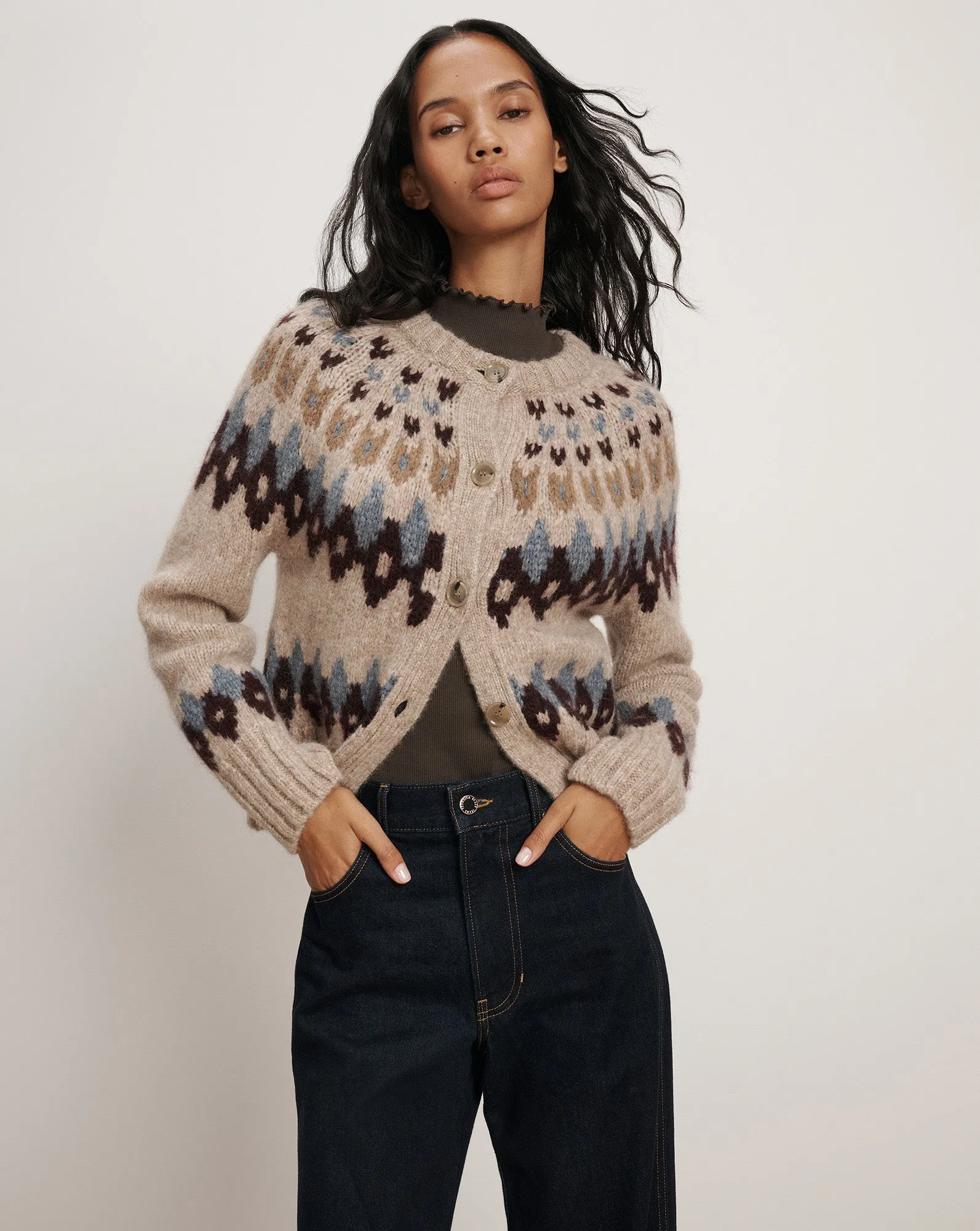 Christina Fair Isle Cardigan sold by Veronica Beard
