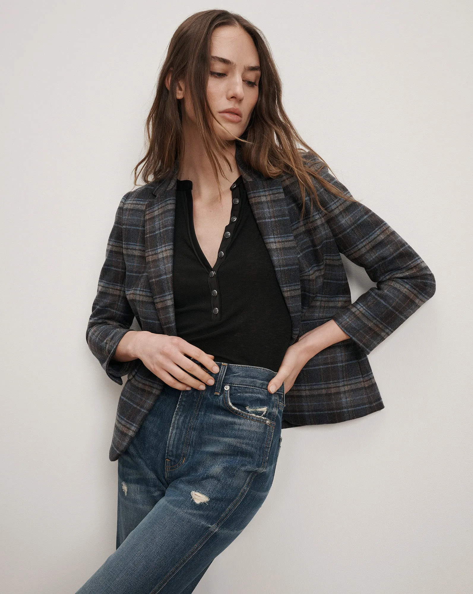 Schoolboy Plaid Dickey Jacket sold by Veronica Beard