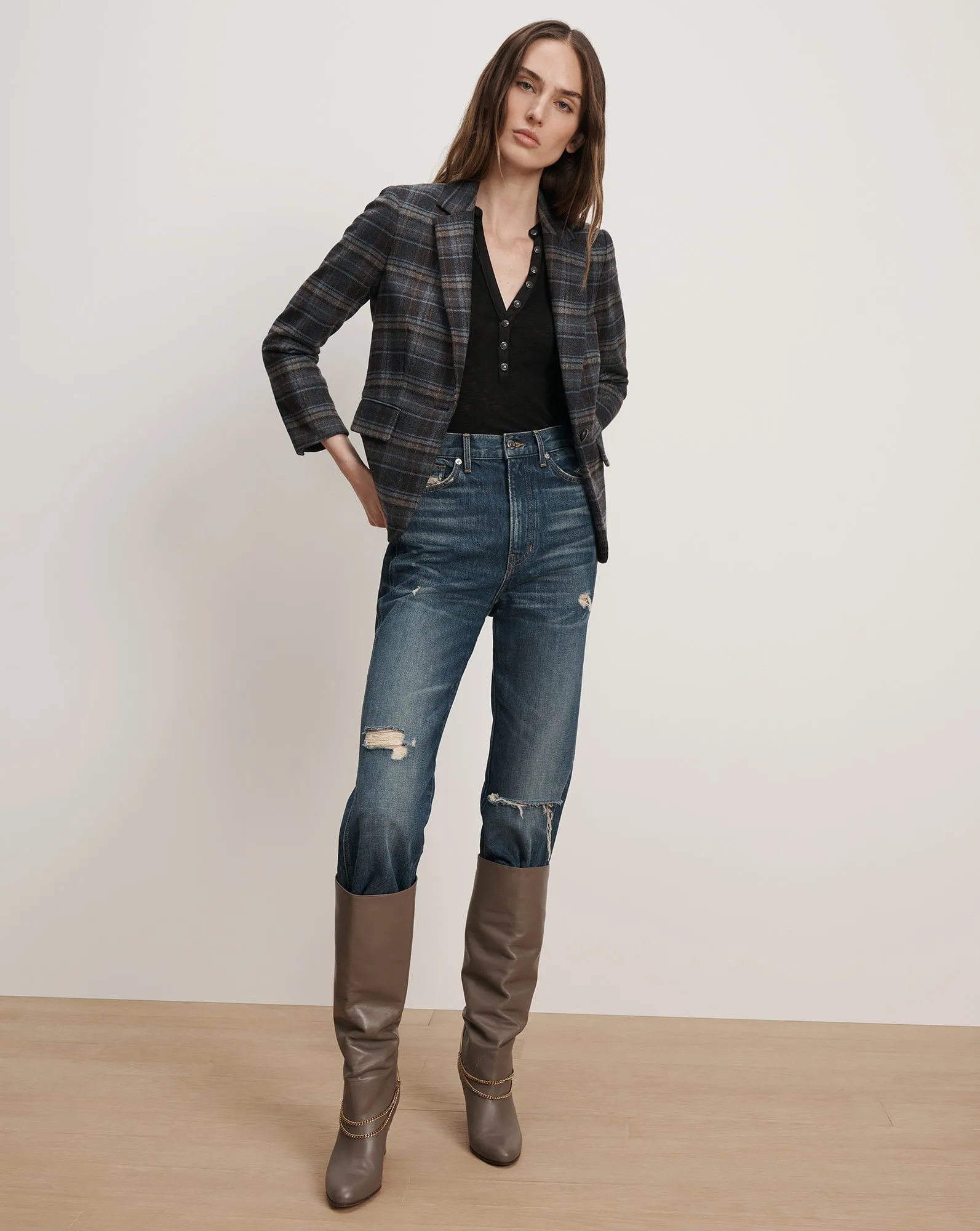 Schoolboy Plaid Dickey Jacket sold by Veronica Beard product image thumbnail 2