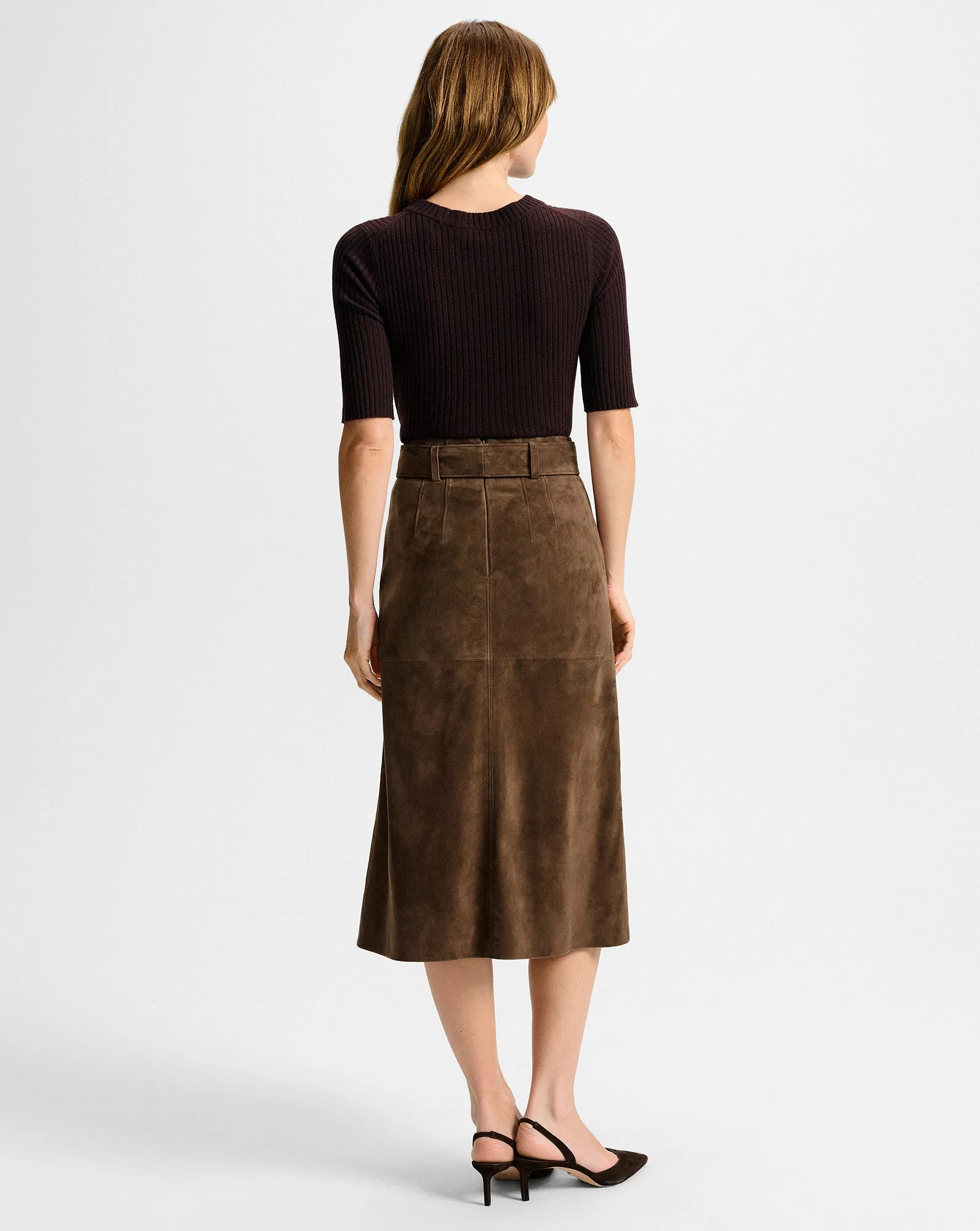 Alexie Suede Midi Skirt sold by Veronica Beard product image thumbnail 4
