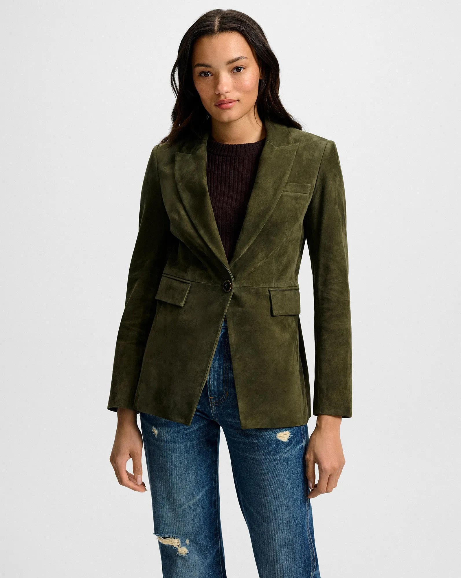 Duane Suede Dickey Jacket sold by Veronica Beard