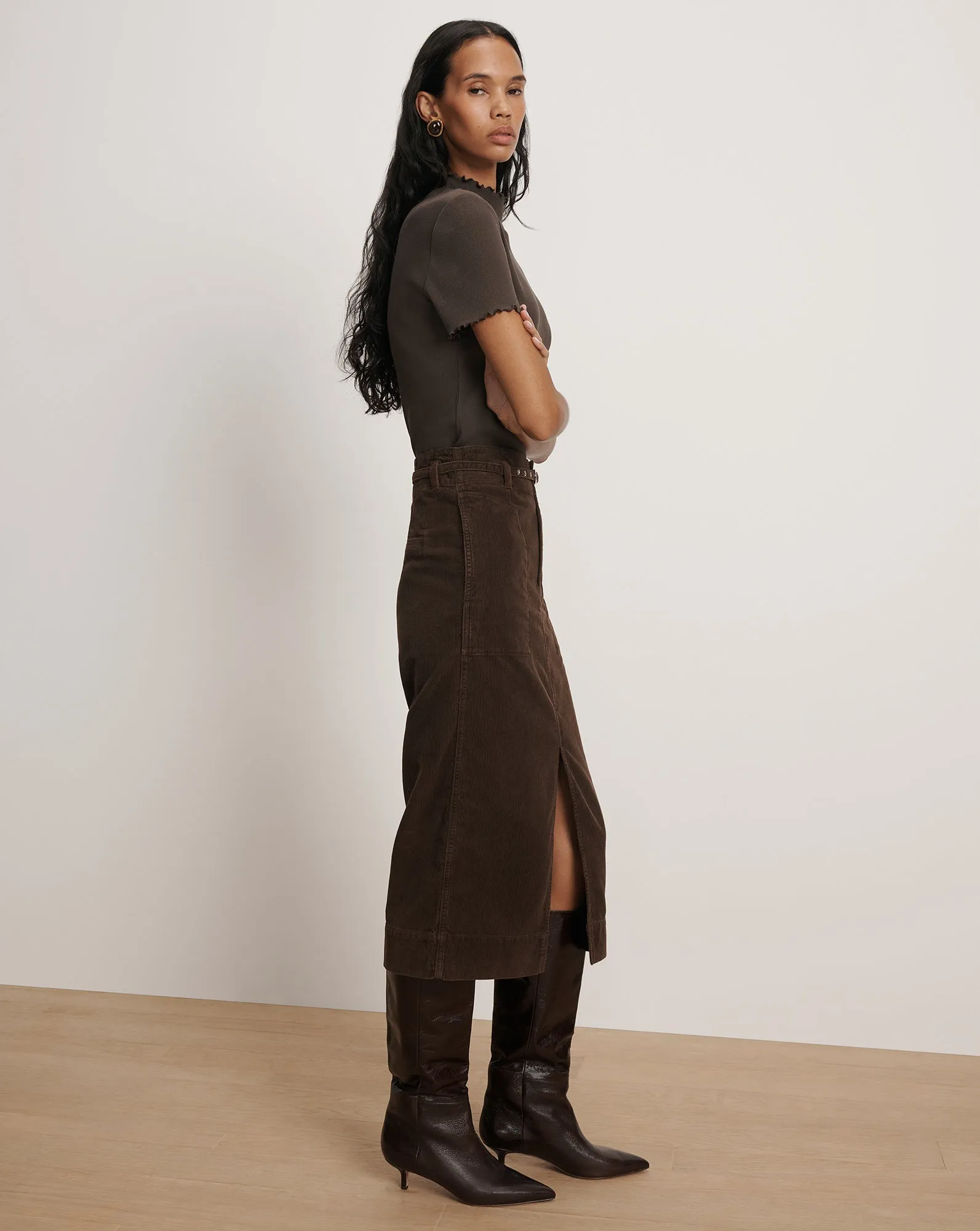 Pavana Corduroy Midi Skirt sold by Veronica Beard product image thumbnail 3