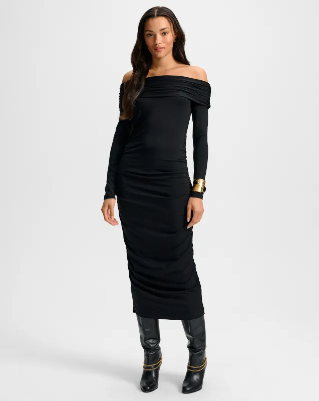Tinette Off-The-Shoulder Midi Dress made by Veronica Beard