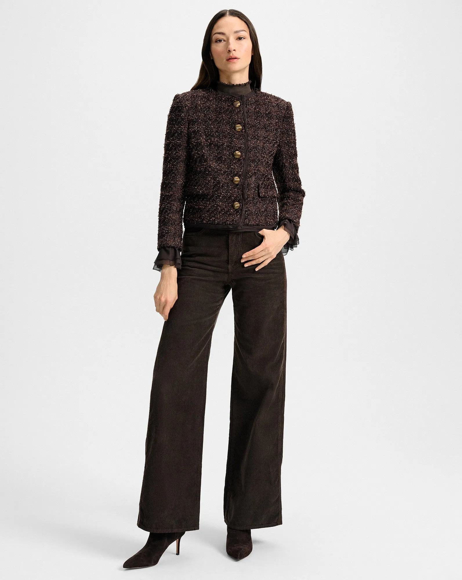 Audrina Metallic Tweed Jacket sold by Veronica Beard product image thumbnail 2