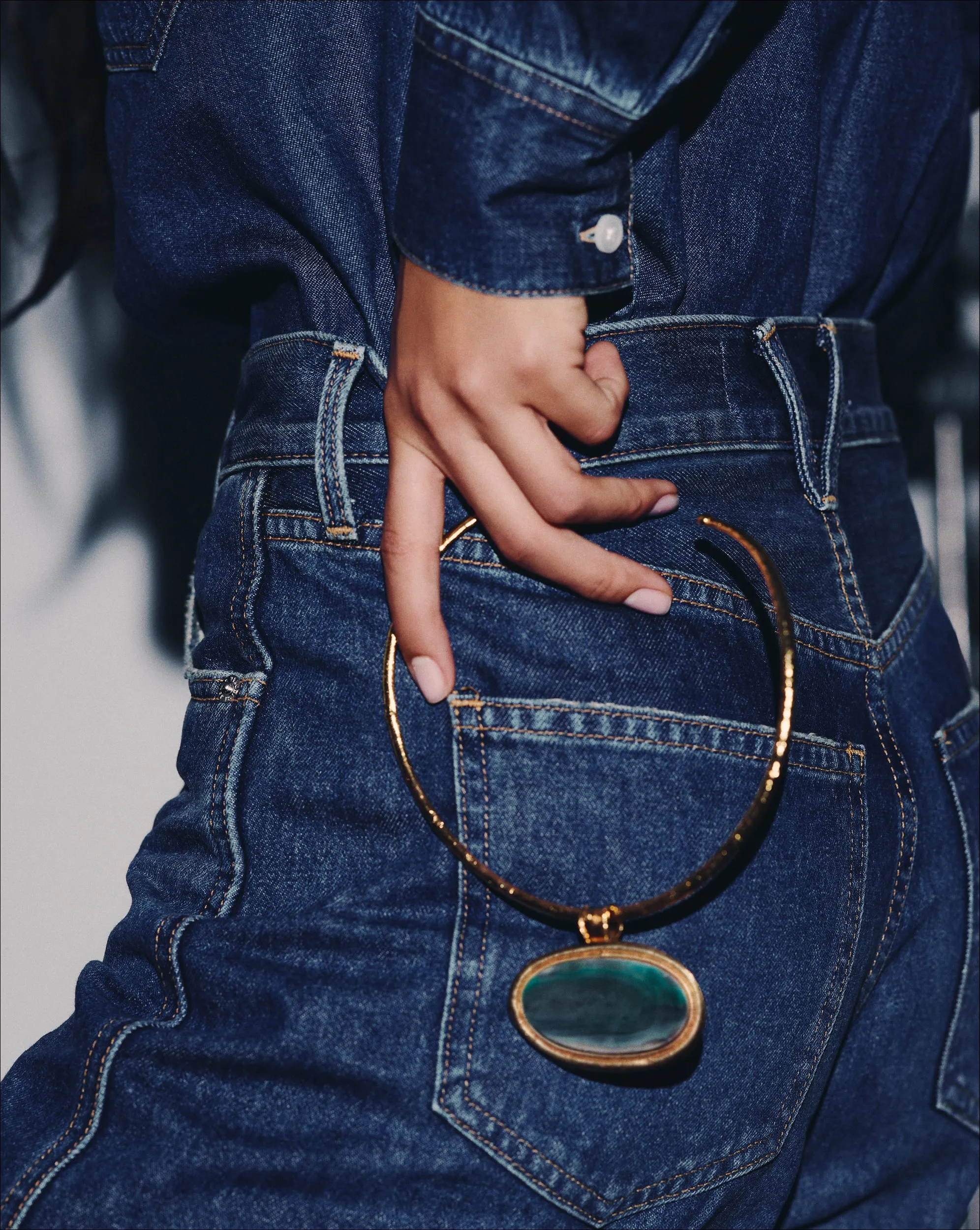 Dakota Green Agate Necklace sold by Veronica Beard product image thumbnail 5