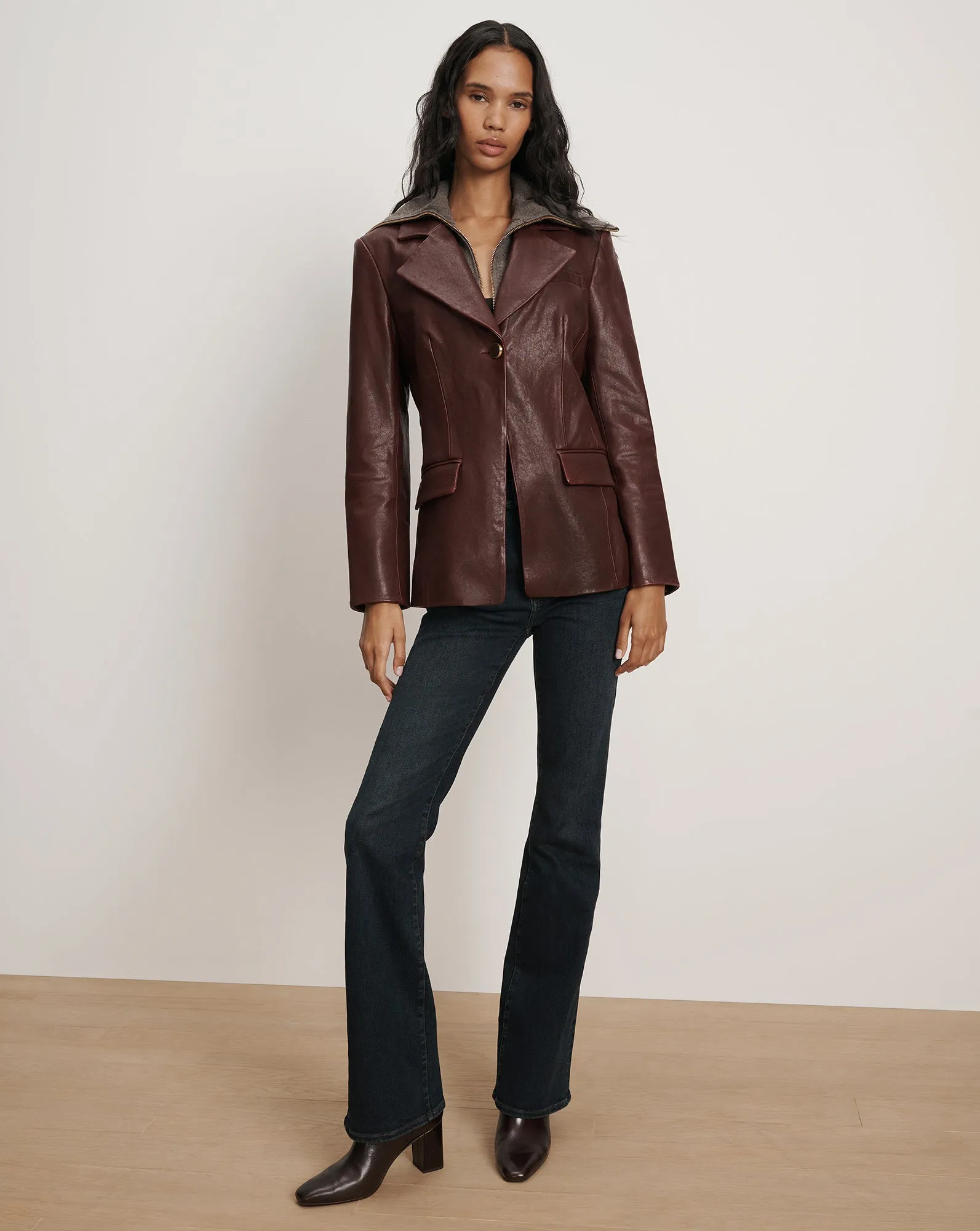 Kessler Leather Dickey Jacket sold by Veronica Beard product image thumbnail 2