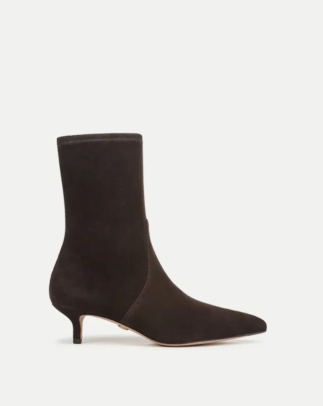 Lisa Stretch Kitten-Heel Ankle Boot sold by Veronica Beard