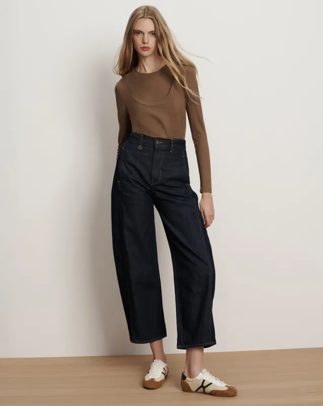 Ryder Adjustable Button Hem Barrel Jean sold by Veronica Beard