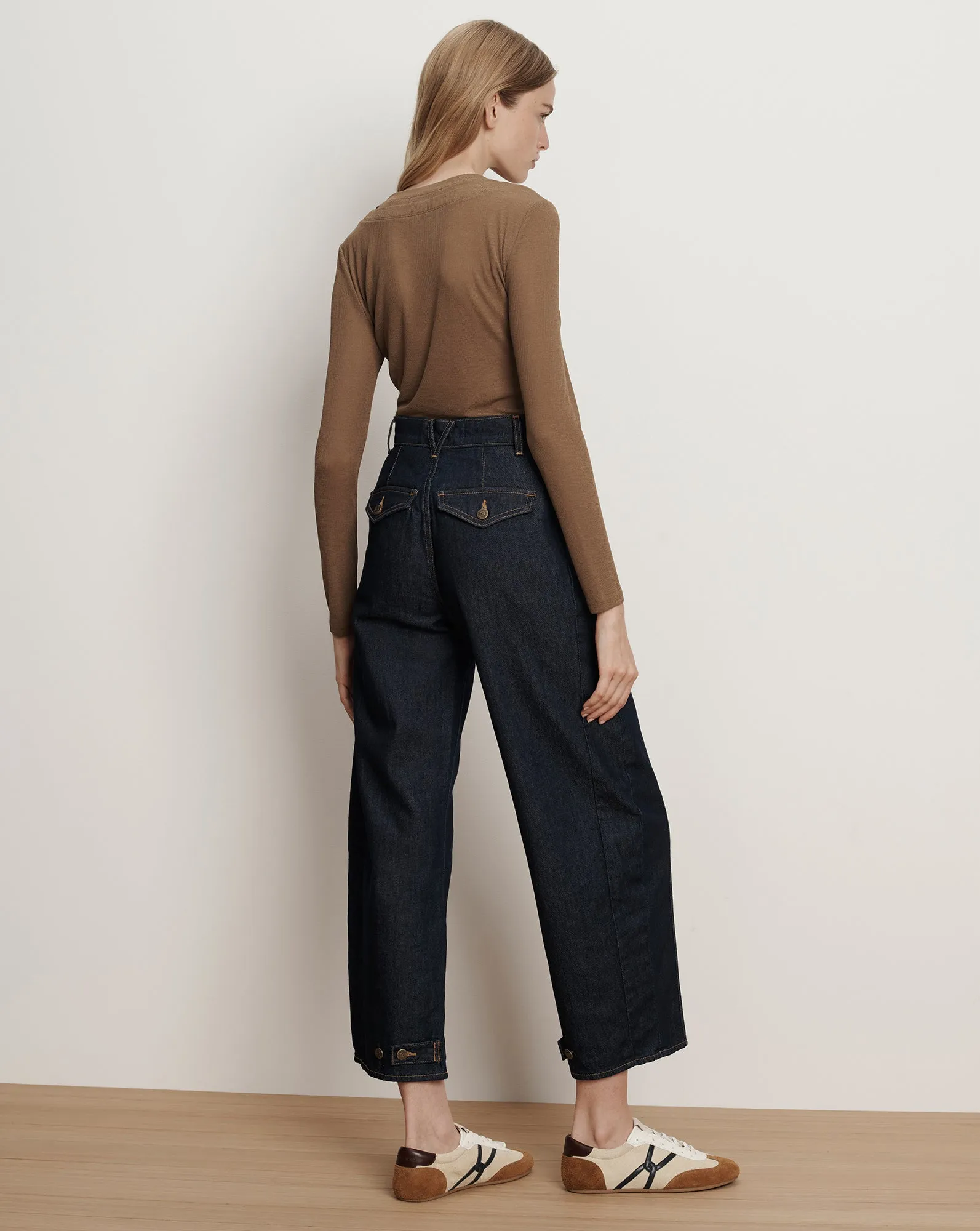 Ryder Adjustable Button Hem Barrel Jean sold by Veronica Beard product image thumbnail 4