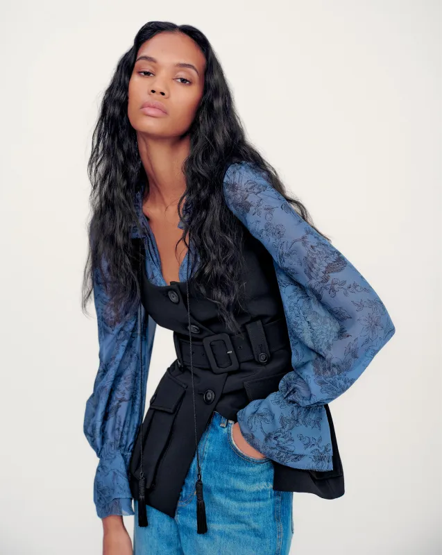 Becker Belted Vest sold by Veronica Beard