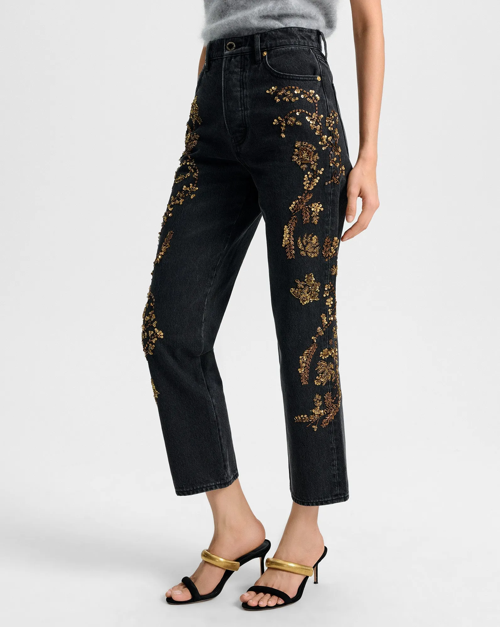 Daniela Embellished Straight-Leg Jean sold by Veronica Beard product image thumbnail 2