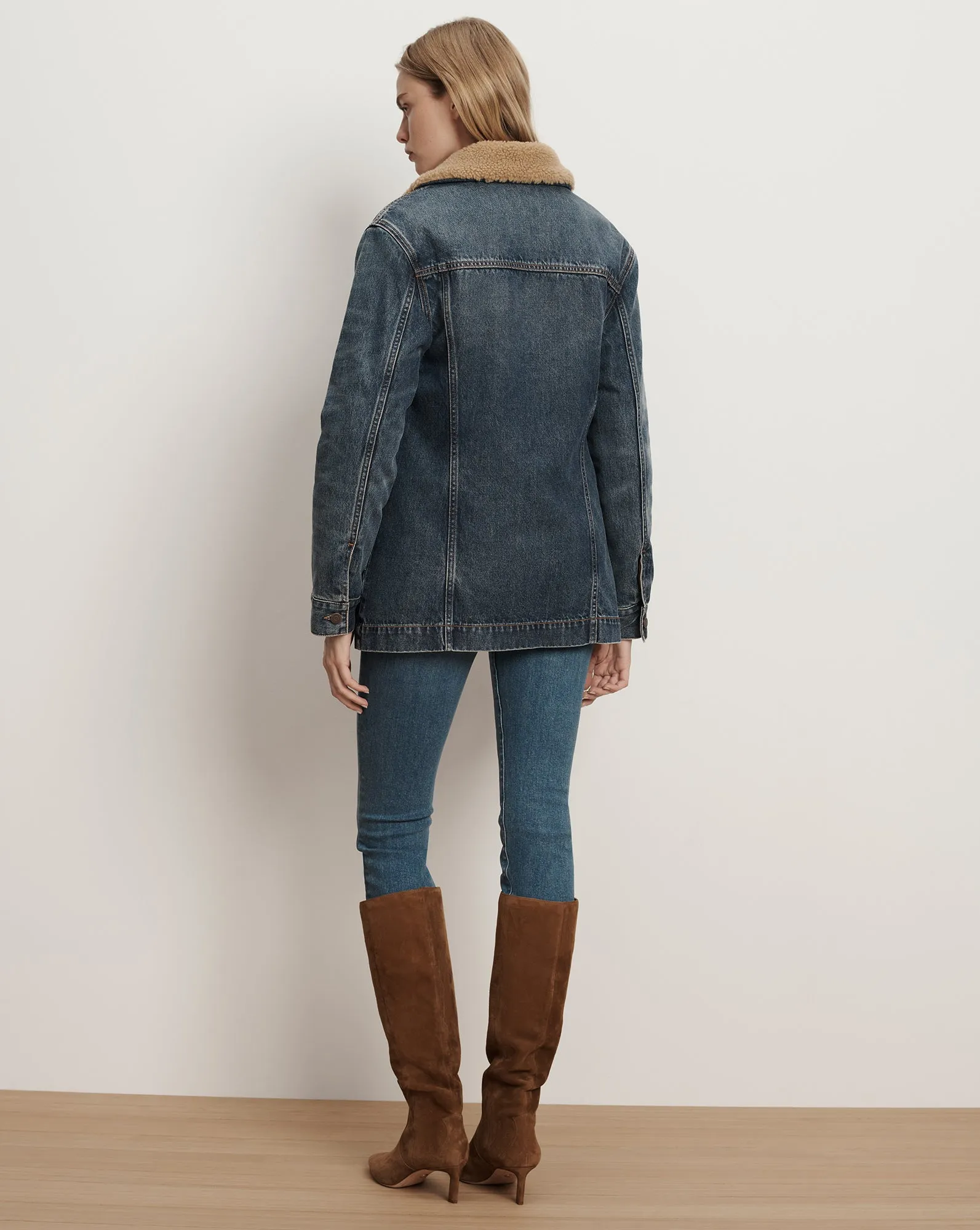 Donna Sherpa Denim Jacket sold by Veronica Beard product image thumbnail 4