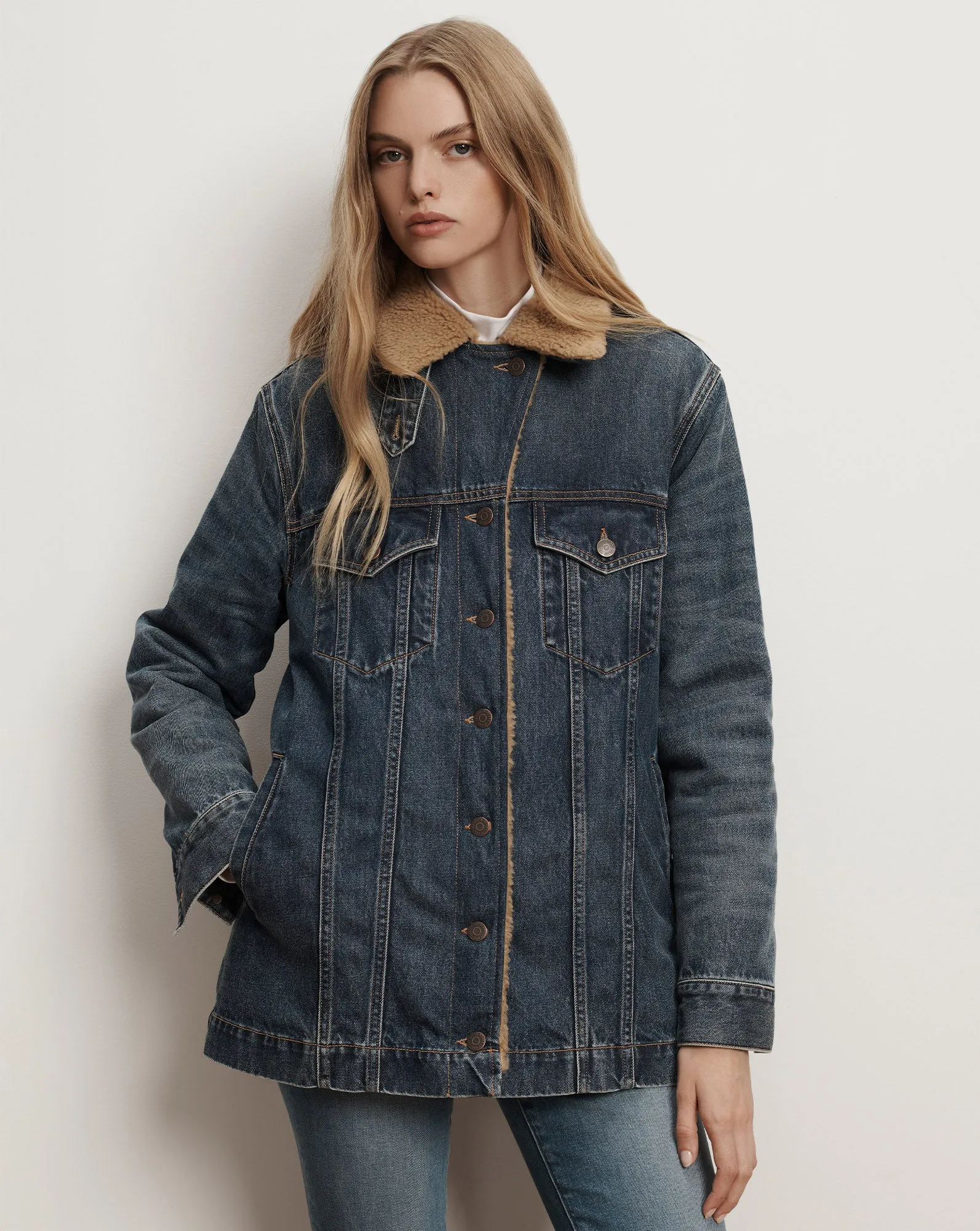 Donna Sherpa Denim Jacket sold by Veronica Beard product image thumbnail 5