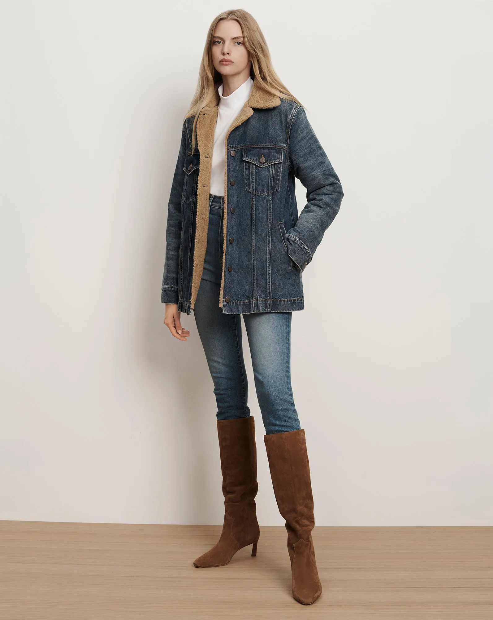 Donna Sherpa Denim Jacket sold by Veronica Beard product image thumbnail 2