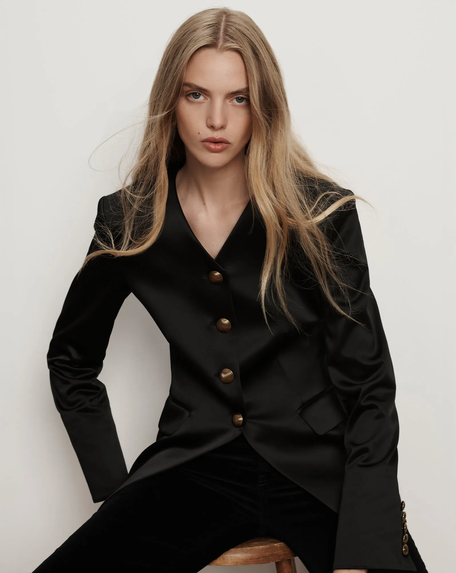 Cynthia Satin Tailored Jacket sold by Veronica Beard