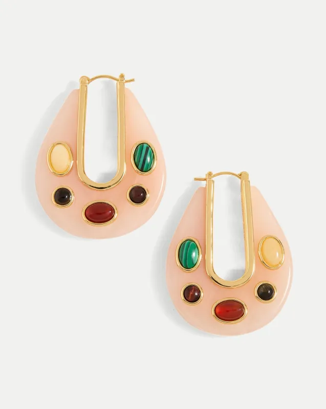 Resin Embellished Drop Hoop sold by Veronica Beard