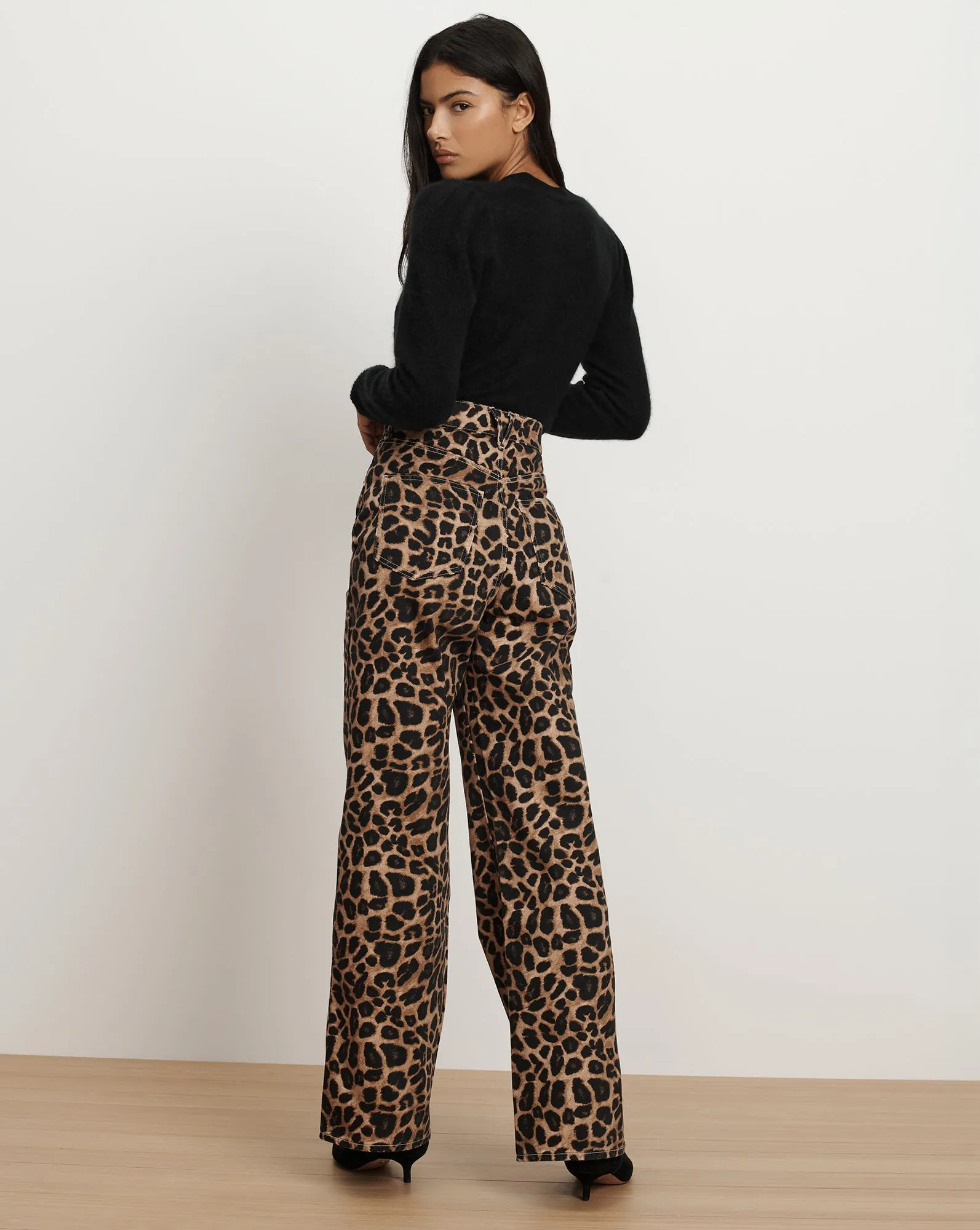 Taylor Leopard Wide-Leg Jean sold by Veronica Beard product image thumbnail 3
