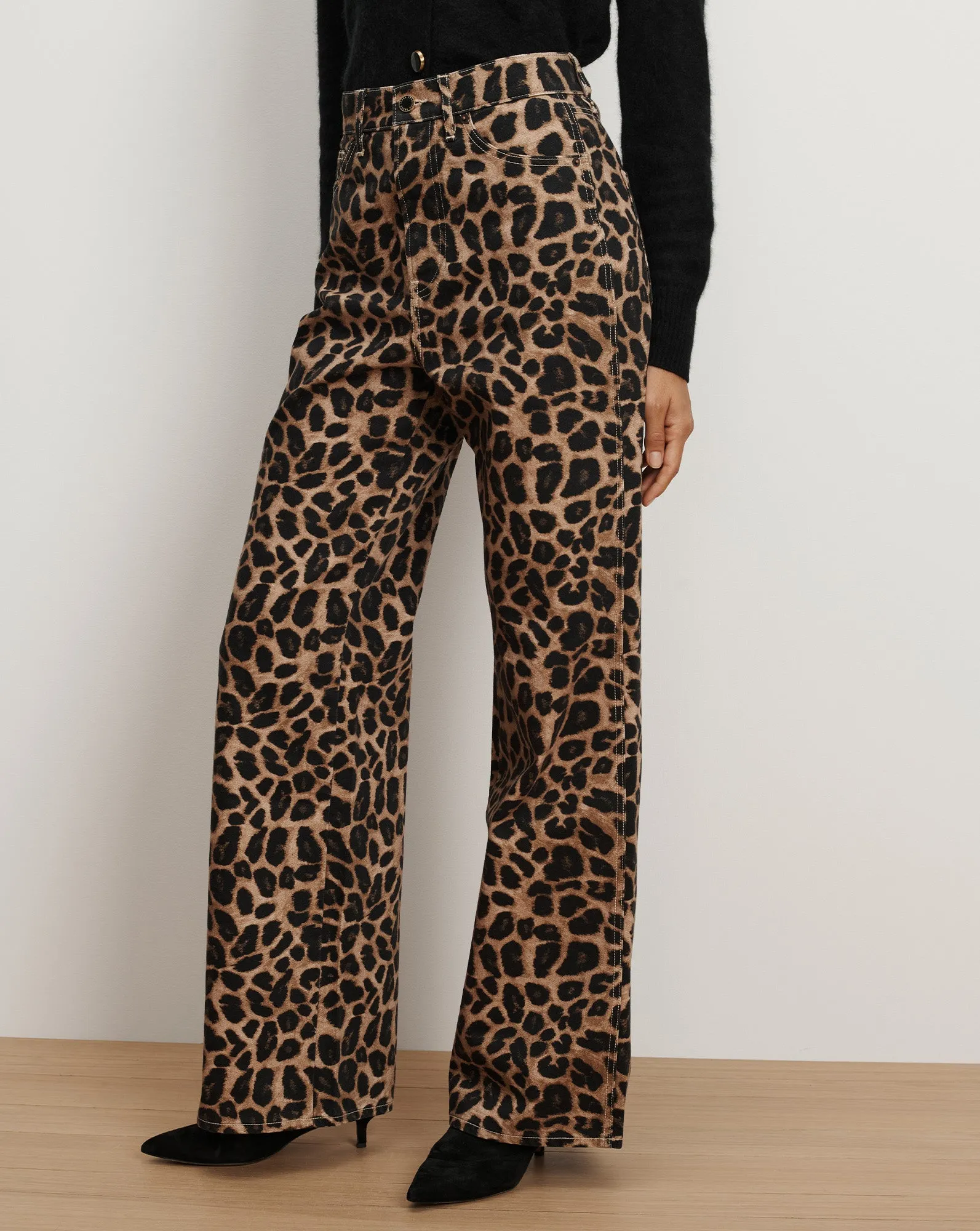 Taylor Leopard Wide-Leg Jean sold by Veronica Beard product image thumbnail 2