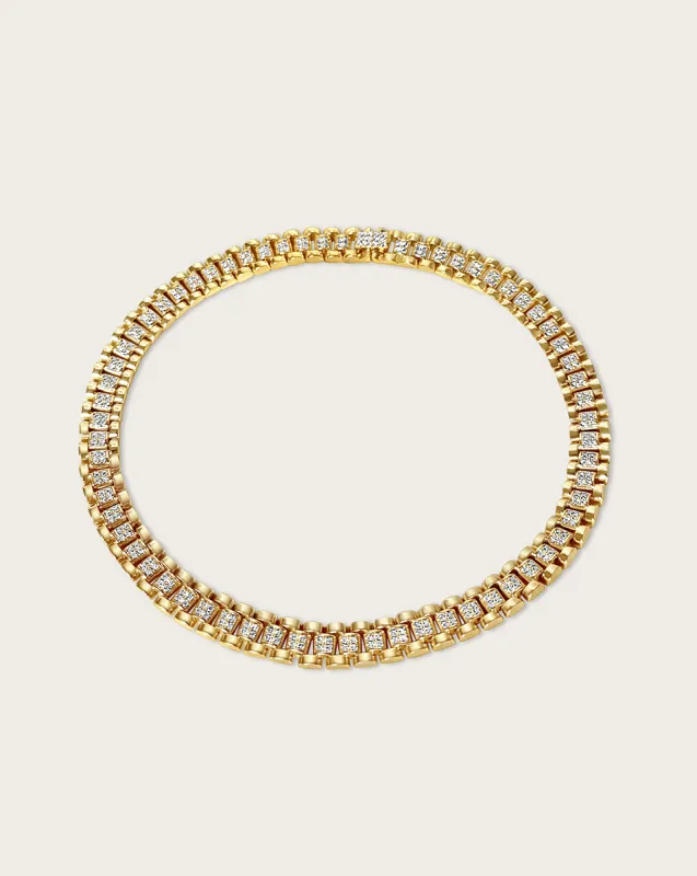 Crystal Chunky Watch Band Necklace sold by Veronica Beard