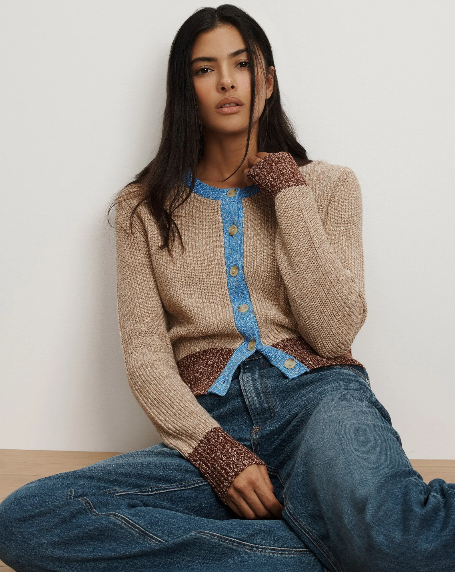 Ibra Merino Wool-Blend Cardigan sold by Veronica Beard