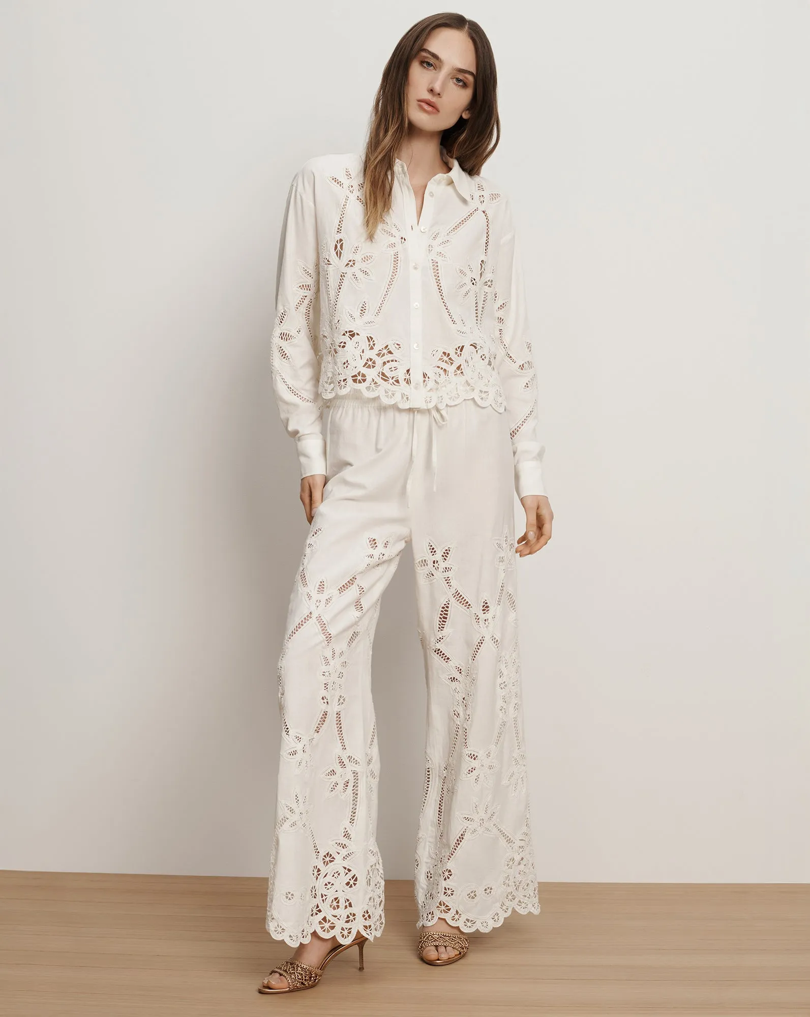 Aderes Eyelet Button-Down Shirt sold by Veronica Beard product image thumbnail 2