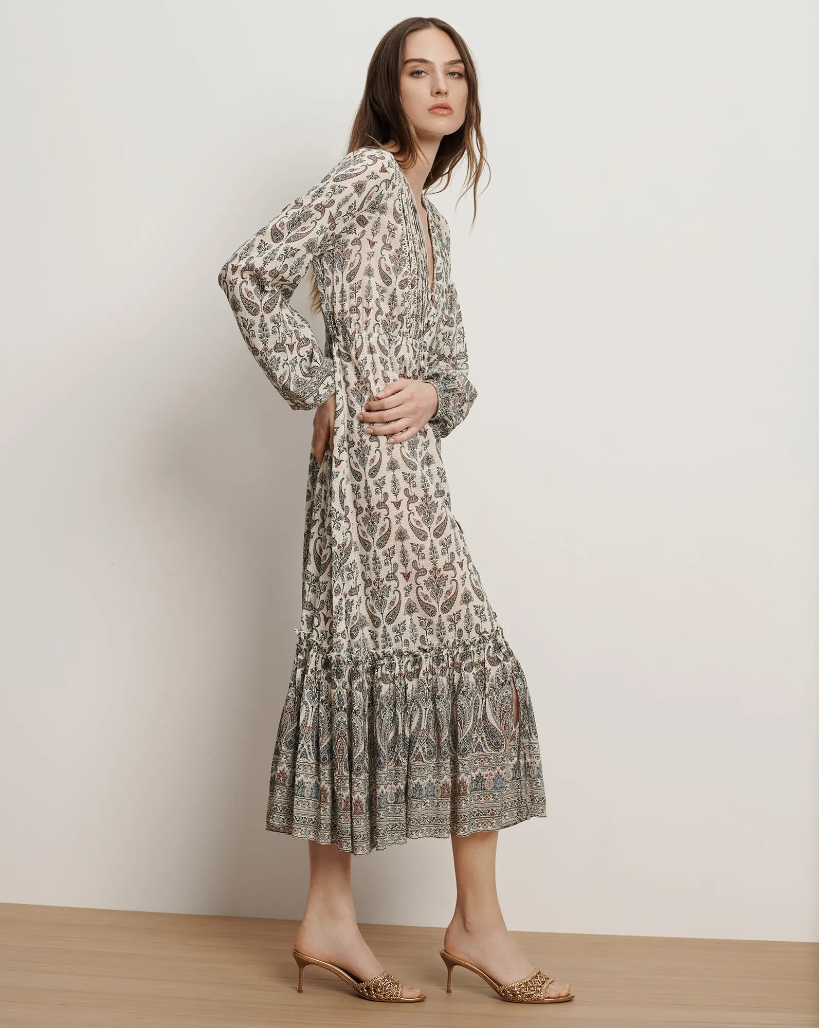 Vani Paisley Midi Dress sold by Veronica Beard product image thumbnail 3
