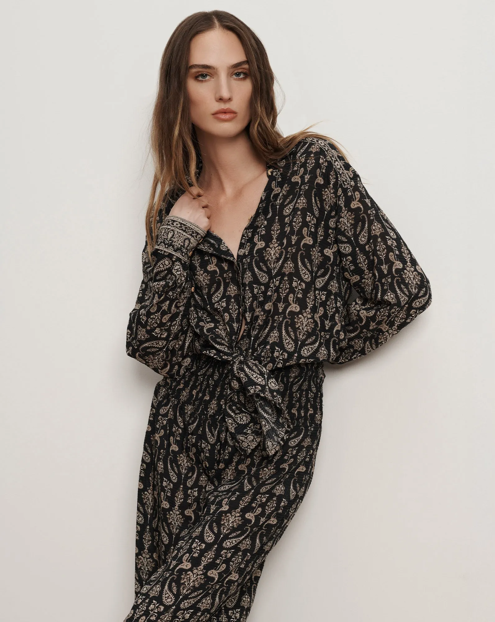 Lloyd Paisley Button-Down Shirt sold by Veronica Beard