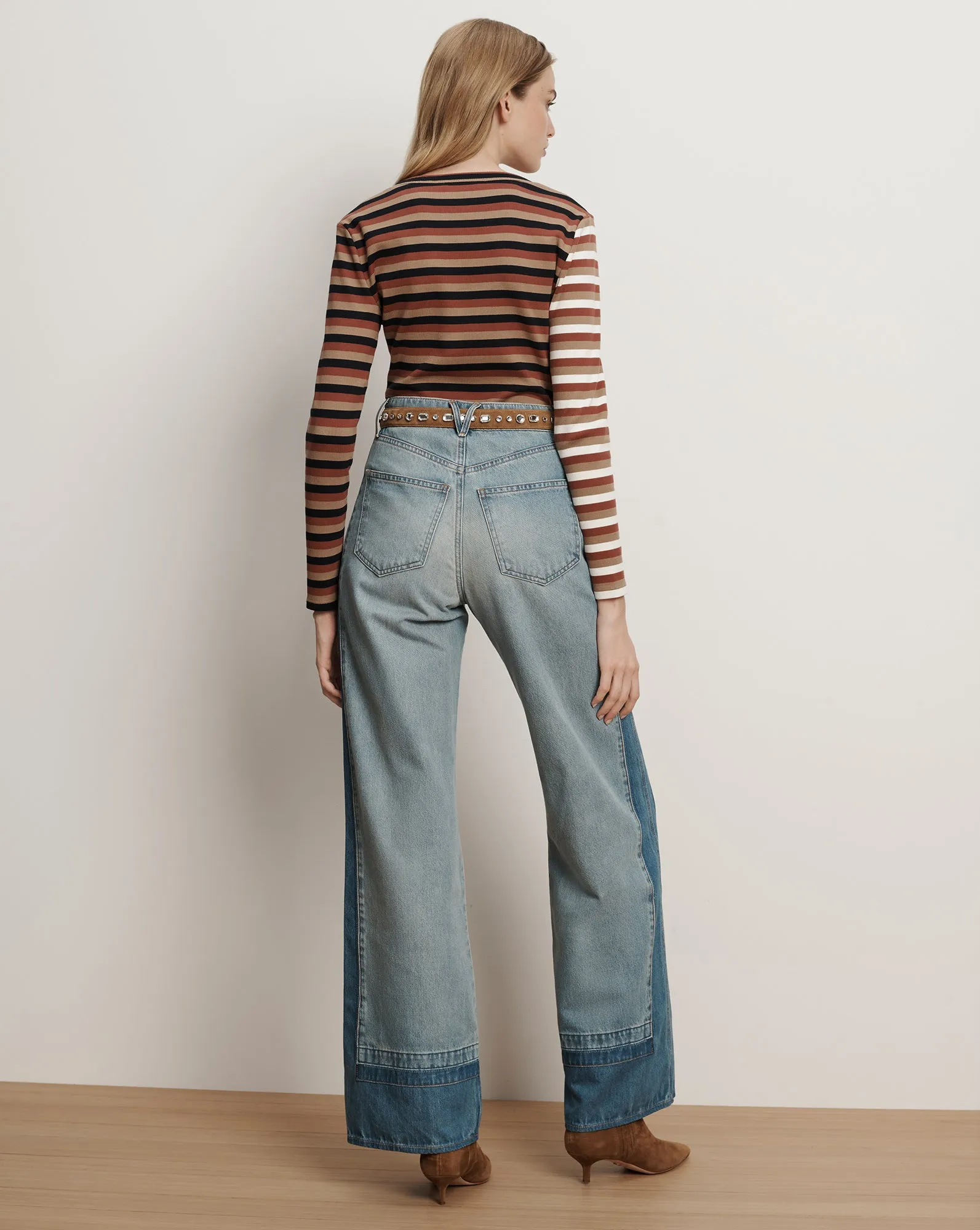 Dilia Striped Button-Down T-Shirt sold by Veronica Beard product image thumbnail 4