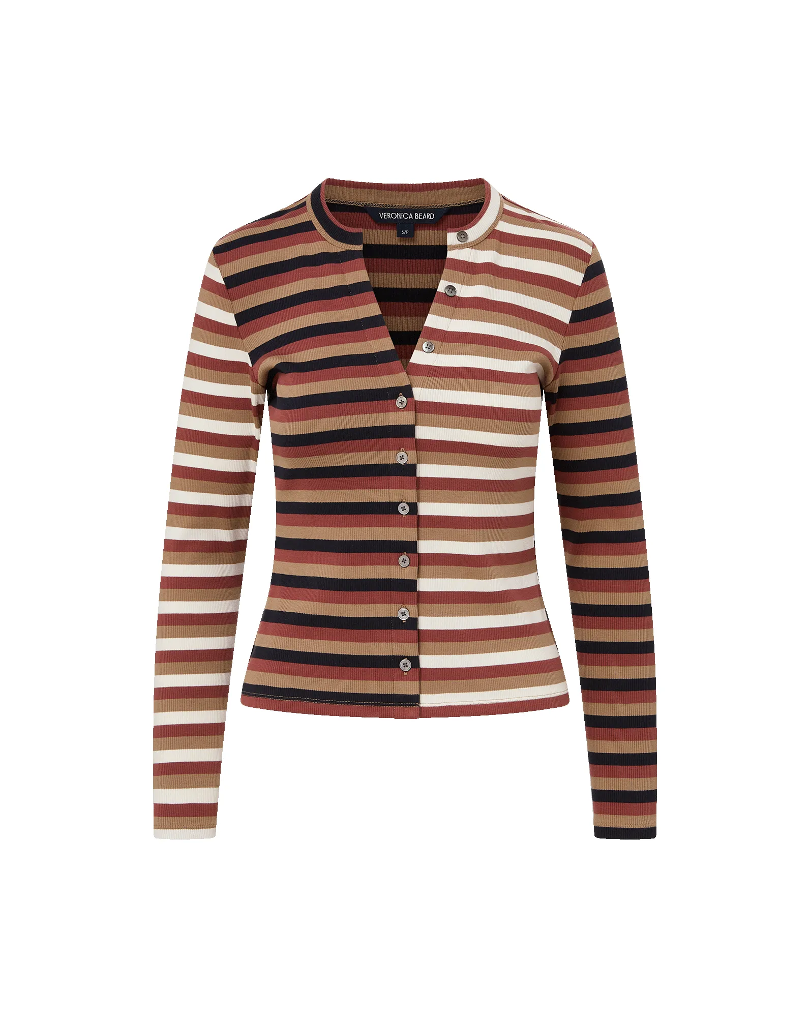 Dilia Striped Button-Down T-Shirt sold by Veronica Beard product image thumbnail 5